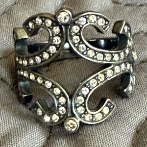 Size 7 black and gray marcasite ring